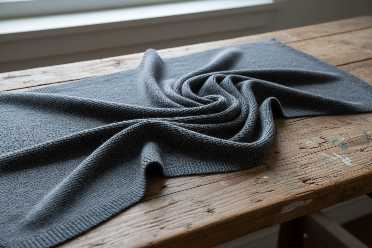 fabric, twirled/bunched